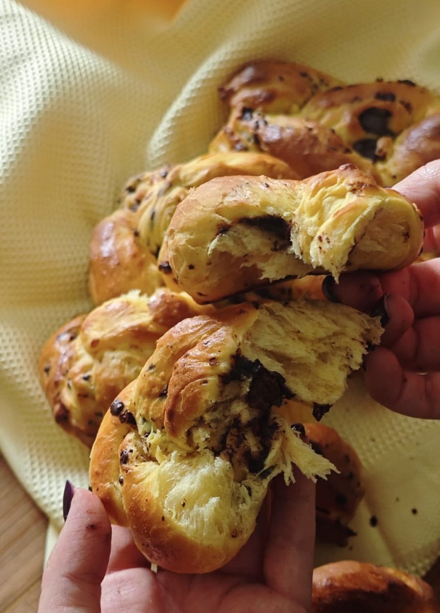 Treccine di Pan Brioche Zucca e Cioccolato🧡🍞 — Passo 6